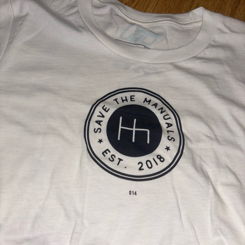 Save The Manuals White Graphic Tee